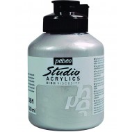 Silver 500ml Acrylic High Viscosity Paints Studio Pebeo French